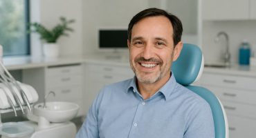 Ασθενής μετά την τοποθέτηση εμφυτευμάτων δοντιών σε σύγχρονο οδοντιατρείο στην Αθήνα